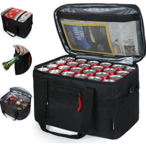 Hielera Térmica Extra Grande 32l Negra Impermeable Plegable Negro