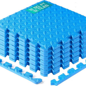 Tapete De Ejercicio Antideslizante Grueso 12 Pies Cuadrados C. 12 Pies Cuadrados (12 Azulejos) - Azul