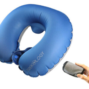 Almohada Inflable De Viaje Azul Ultraligera Y Compacta 60 G Azul Diseño De La Tela