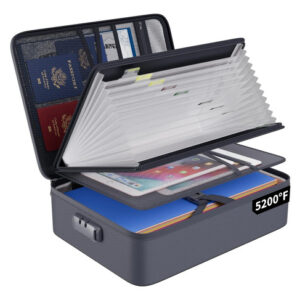 Bolsa Organizadora De Archivos A Prueba De Fuego 13 Bolsillo Gris