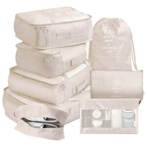 Organizadores De Viaje 8 Piezas Impermeables Beige 1-beige