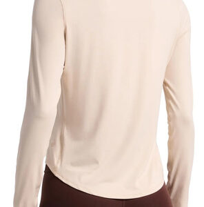 Camiseta Larga Entrenamiento Mujer Upf 50 Ligera Y Ajustada Ãpalo Blanco Talla