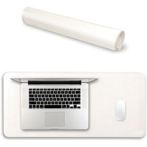 Alfombrilla De Ratón Extendida De Cuero Para Escritorio Blanco