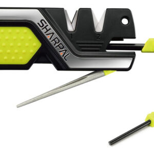 Afilador Cuchillos Sharpal 101n-g Bolsillo Piedra Verde Acero Verde + 2 Varillas Ferro