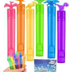 32 Varitas De Burbujas Dinosaurio Juguetes Para Niños Rosa, Naranja, Amarillo, Verde, Azul, Morado