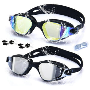 Gafas De Natación Adaptables 2 Piezas Acabado Espejo Uv 99% Azul Oscuro