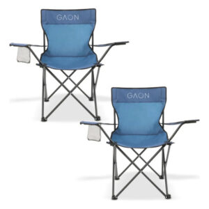 Sillas Plegables Impermeables Para Camping Set 2 Piezas Azul Azul Grisaceo