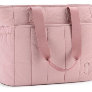 Bolsa Tote Mujer Acolchada Rosa Práctica Para Laptop Y Viaje Color 0