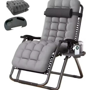 Silla Reclinable Plegable De Gravedad Cero Acolchonada Gris Gris Nombre Del Diseño