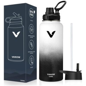 Termo Acero Inoxidable 1,2l Doble Pared A Prueba De Fugas Blanco-negro