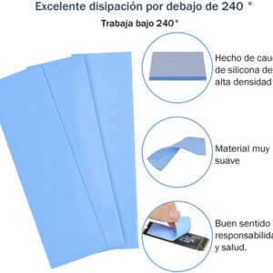 A Adwits Almohadillas Térmicas [9-pack] Disipador Térmico De Silicona Con 6,0 W/mk Conductividad Térmica, Segura Y Fácil De Aplicarla A Cpu Ssd Cpu Gpu Led Ic Chipset - Azul