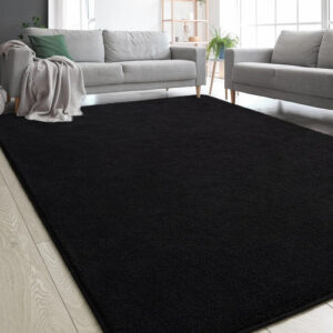 Alfombra Negra Extragrande Lavable Antideslizante 183x274 Cm 0 Cm Negro