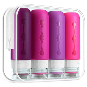 Botellas De Viaje Moradas A Prueba De Fugas 100ml Silicona Morado