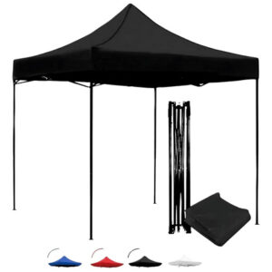 Carpa Plegable 3x3 Impermeable Para Jardín Uso Rudo Negra Color
