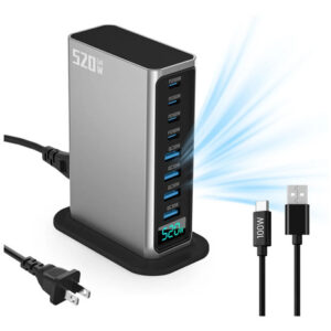 Estación De Carga Rápida 520w 8 Puertos Usb Pd Y Qc30w Color