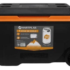 Hielera Portátil 52 Qt 80 Latas Ruedas Ideal Camping Exterio Negro-naranja