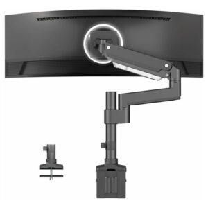 Soporte Brazo De Monitor Aluminio Hasta 49 Pulgadas Negro Color