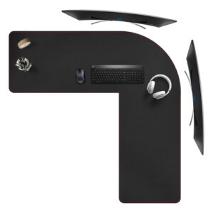 Alfombrilla De Escritorio En L 120x40cm Para Mouse Negro Color Diseño Impreso