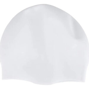 Gorro De Natación De Silicona Impermeable Sin Arrugas Blanco Blanco Diseño De La Tela Talla