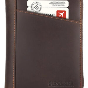 Portafolios De Piel Grano Completo Con Bloqueo Rfid Marrón O Color Diseño De La Tela