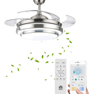 Ventilador De Techo Con Lámpara Led 42 Pulgadas Control Remo 0 Mm Frecuencia Color De La Estructura Color De Las Aspas Material De Las Aspas 0