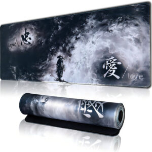 Alfombrilla De Mouse Grande Blanca Y Negra Impermeable Negro Y Blanco