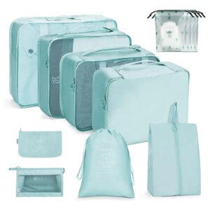 Organizador De Viaje 12 En 1 Impermeable Azul Claro 42x32x12 Azul Claro