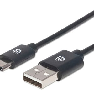 Cable Usb C A Usb A Manhattan Alta Velocidad 2 Metros 354929 Color Negro