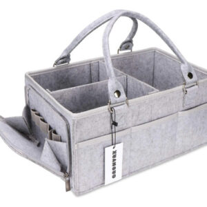 Organizador De Pañales Grande Gris Plegable Para Bebé 40x25 Gris