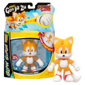 Heroes Of Goo Jit Zu - Glow Surge Tails Sonic Figura Elástica - Muñeco Estirable Para Niños Que Brilla En La Oscuridad - Juguete Suave De Colección