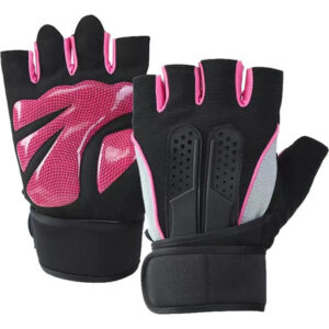Guantes De Gym Mujer Protección Muñeca Acolchados Negros Negro Diseño De La Tela Talla
