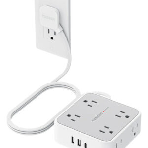 Regleta Multicontacto Pared 1.5m 8 Salidas 3 Usb Gris Color