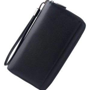 Organizador De Documentos De Viaje Piel Bloqueo Rfid Negro 1 Color Diseño De La Tela