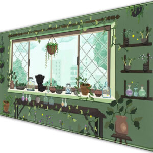 Alfombrilla De Computadora Kawaii Verde Xxl 31.5x15.6 Pulgad Verde Diseño Impreso