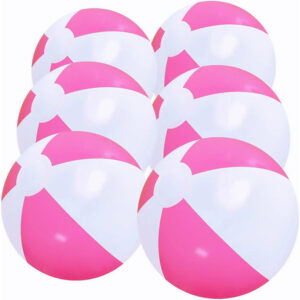 Pelotas De Playa Inflables Rosadas 6 Pack 30 Cm Ideal Para F Rosado/blanco Nombre Del Diseño