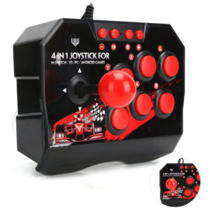 Controlador De Juego Usb 4 En 1 Joystick Negro Y Rojo Color