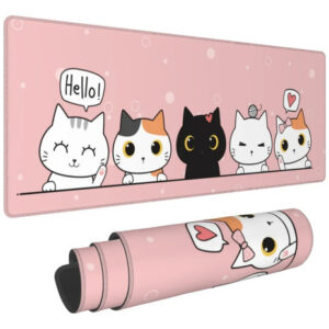 Alfombrilla De Mouse Xl Rosa Con Diseño De Gatitos 80 X 30 C Color Diseño Impreso