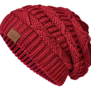 Gorro De Punto Grueso Para Mujer Elegante Invierno Holgado Color Talla Diseño De La Tela