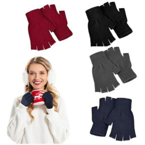 Guantes Sin Dedos Mujer 4 Pares Ciclismo Correr Invierno Neg Negro Talla