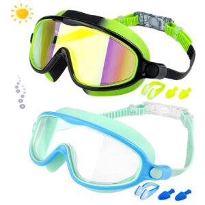 Gafas De Natación Para Niños Antivaho Ajustables Sin Fugas Azul/verde
