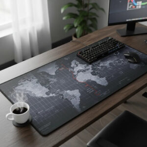 Tapete Para Mouse Extragrande Antideslizante 70x30x0.3 Cm Map(70*30*0.3cm) Diseño Impreso