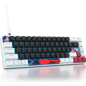 Teclado Mecánico Compacto 60% Retroiluminado Con Cable Blanc Color Del Teclado Idioma