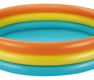 Pileta Inflable Para Niños Azul Redonda 3 Anillos 1.3 Kg Azul