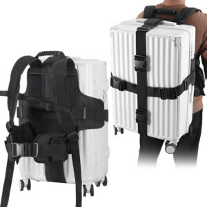 Mochila De Equipaje Convertible Con Correas Y Bloqueo Rápido Negro Diseño De La Tela