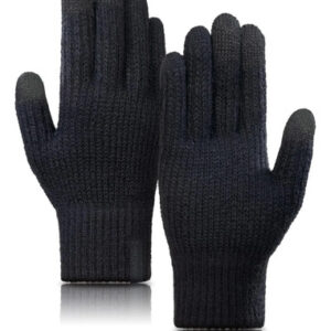 Guantes De Lana Merino Gruesos Para Invierno Pantalla Táctil Negro Talla Diseño De La Tela