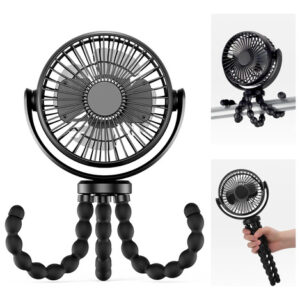 Ventilador Portátil Recargable 35 Horas 3 Velocidades Negro Negro-5000mah