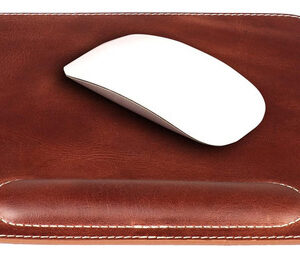Alfombrilla De Raton Londo De Cuero De Grano Superior Con Marrón