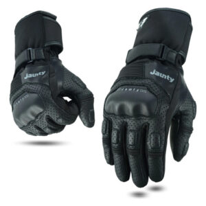 Guantes De Moto De Cuero Verano Táctiles Negros Unisex Tamañ Black Talla