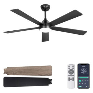 Ventilador De Techo Negro 52 Pulgadas Con Mando Y Luz Led 0 Mm Frecuencia Color De La Estructura Color De Las Aspas Material De Las Aspas 0