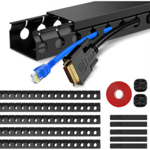 Kit Ocultador De Cables 5 Piezas 1.85m Negro